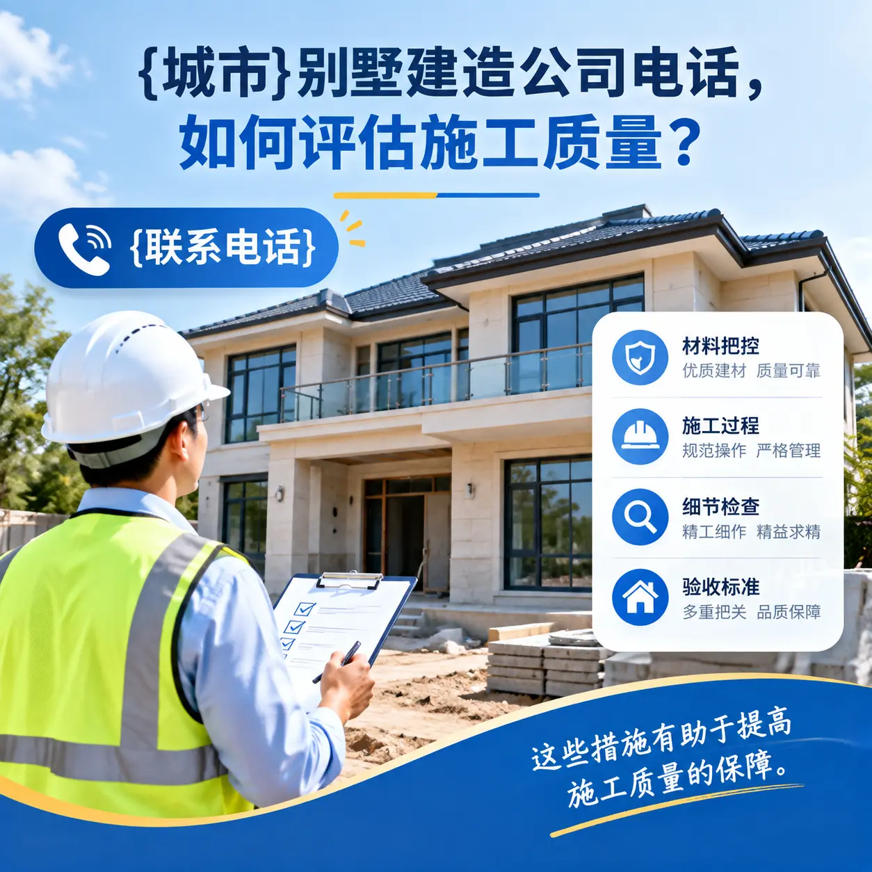 晴隆别墅建造公司电话,如何评估施工质量?